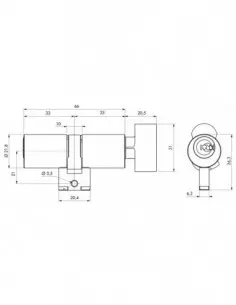 Cylindre à bouton 33 x 33 2