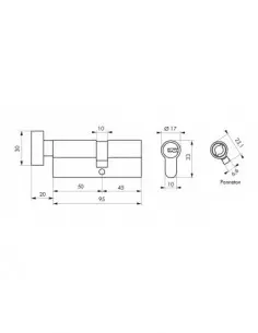 Cylindre à bouton 50 x 45 mm 2