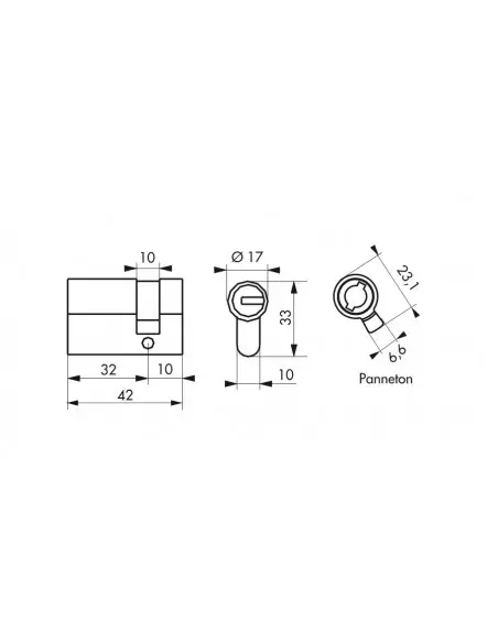 Cylindre federal s - 32x10mm sn 5 clés