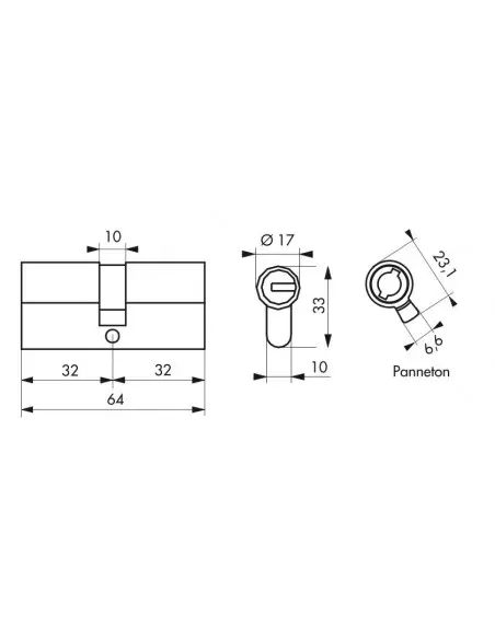 Cylindre federal s - 32x32mm sn 5 clés