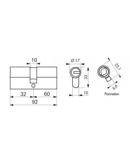 Cylindre federal s - 32x60mm sn 5 clés