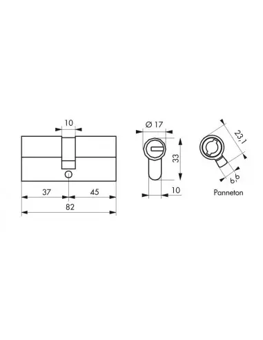 Cylindre federal s - 37x45mm sn 5 clés Cylindre federal s - 37x45mm sn 5 clés