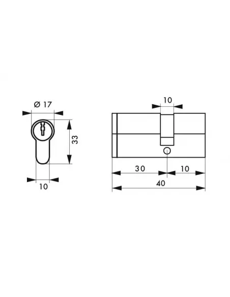 Cylindreindre prof hg5+ 30x10 nick 3cl panneton orientable