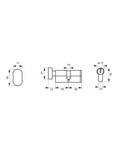 Cylindre profile hg5+ 30btx30 nick 3cl Cylindre profile hg5+ 30btx30 nick 3cl
