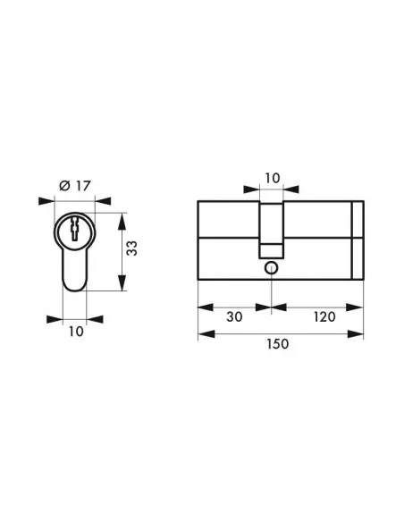 Cylindre profile hg5+ 30x120 nick 3cl