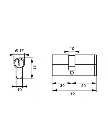 Cylindre profile hg5+ 30x50 nick 3cl Cylindre profile hg5+ 30x50 nick 3cl