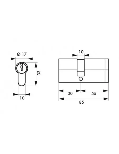 Cylindre profile hg5+ 30x55 nick 3cl