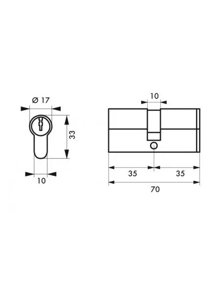 Cylindre profile hg5+ 35x35 nick 3cl