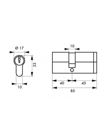 Cylindre profile hg5+ 40x45 nick 3cl