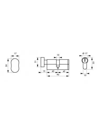 Cylindre profile hg5+ 45btx45 nick 3cl Cylindre profile hg5+ 45btx45 nick 3cl