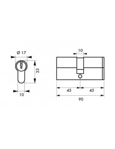 Cylindre profile hg5+ 45x45 nick 3cl 2