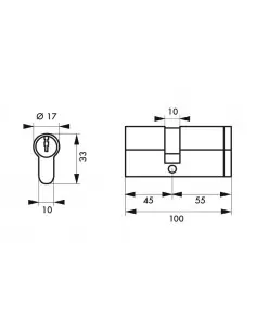 Cylindre profile hg5+ 45x55 nick 3cl 2