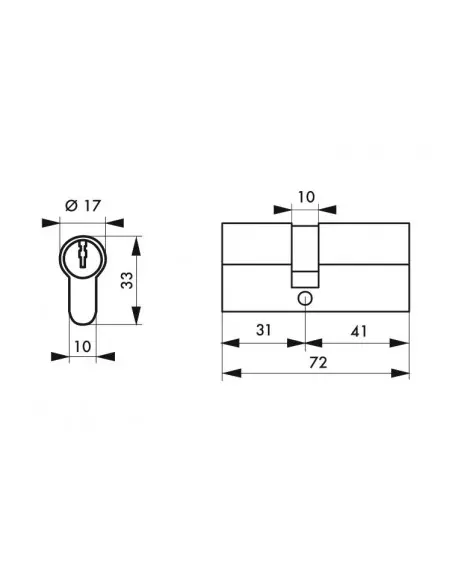 Cylindre hg6+ 31x41mm 5 clés panneton orientable