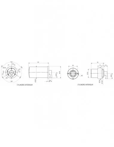 Jeu cylindre ronds Ø 23 mm 3 clés Jeu cylindre ronds Ø 23 mm 3 clés