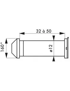 Judas 160° laiton chromé 2