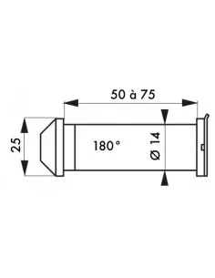Judas 180° nickelé satiné 2