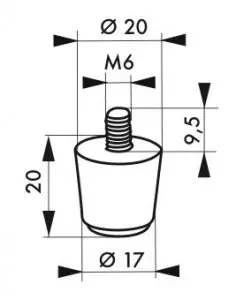 Embout pour arret de porte 180 mm 2