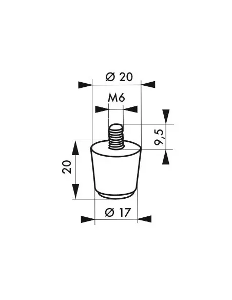 Embout pour arret de porte 180 mm