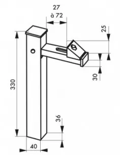 Arrêt de portail vertical aluminium anodisé 2