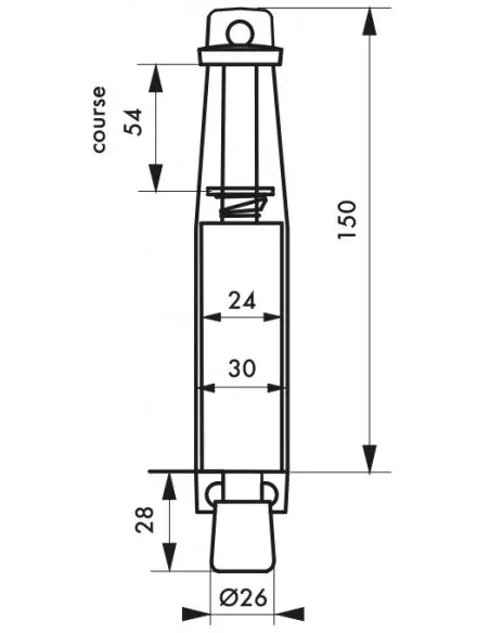 Arret de porte argent 150 mm