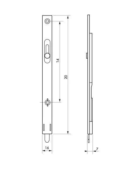 Verrou a onglet 200 mm