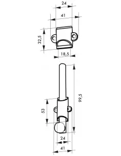 Verrou a plaquer 100 mm 2