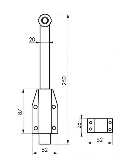 Verrou a plaquer 250 mm