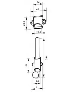Verrou a plaquer 300 mm 2