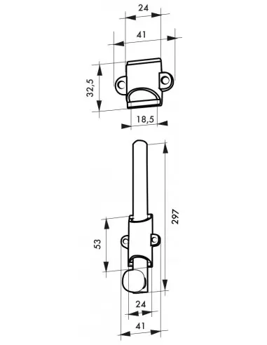 Verrou a plaquer 300 mm Verrou a plaquer 300 mm