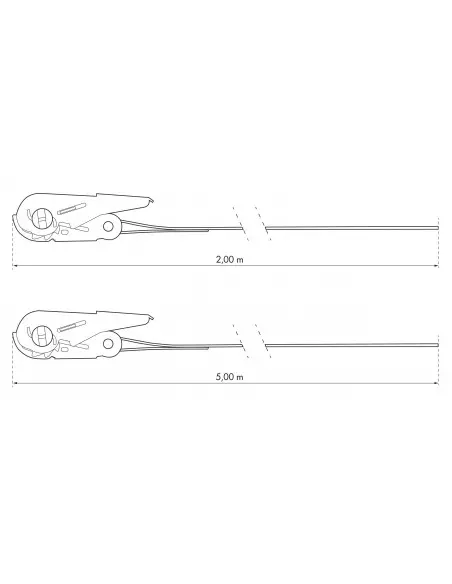 Lot de 4 sangles à cliquet largeur 25mm (2x3m + 2x5m)