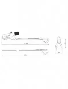 Sangle à cliquet 27mm x 5,00m à crochet jj 2