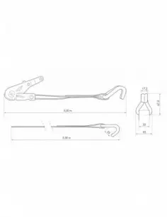 Sangle à cliquet 35mm x 6,00m à crochet jj 2