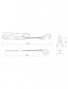 Sangle à cliquet 50mm x 8,00m à crochet jj 2