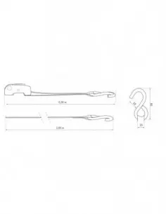 Set de 2 sangles à cliquet 25mm x 2,00m crochet s 2