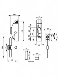 Boîtier Entrebailleur de fenetre argent sans cylindre 2