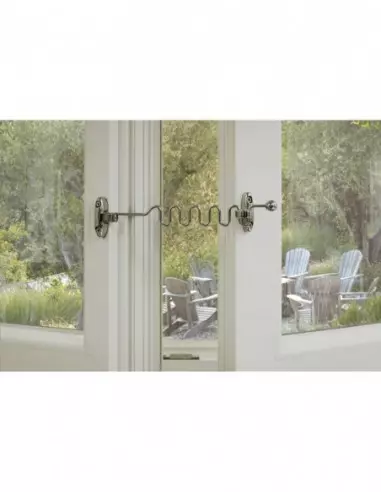 Entrebailleur de fenetre à 1 ou 2 vantaux chromé Entrebailleur de fenetre à 1 ou 2 vantaux chromé