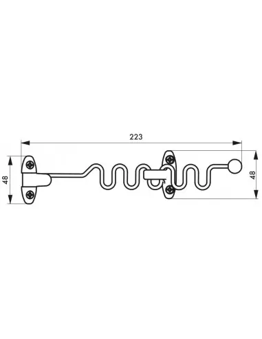 Entrebailleur de fenetre à 1 ou 2 vantaux chromé Entrebailleur de fenetre à 1 ou 2 vantaux chromé
