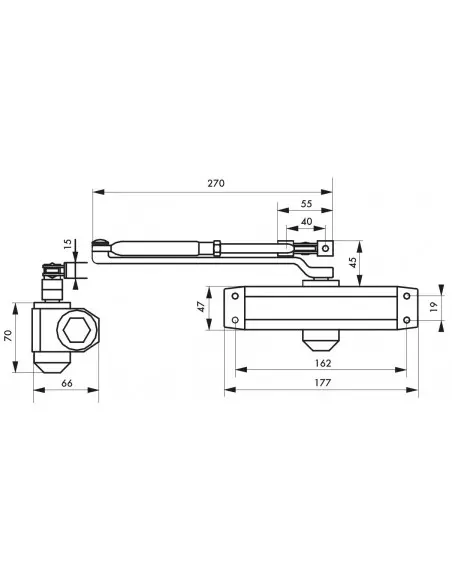 Ferme porte hydraulique eco noir force 3