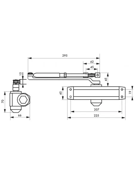 Ferme porte hydraulique eco noir force 5