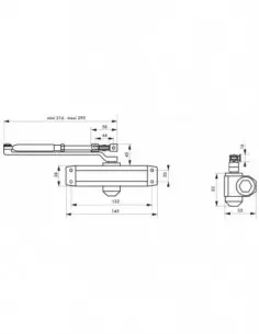 Ferme porte hydraulique eco - 30 kg arrêt à 90° 2