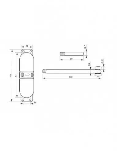 Ferme-porte automatique pour porte légère - noir Ferme-porte automatique pour porte légère - noir