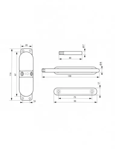 Ferme-porte automatique pour porte légère - noir Ferme-porte automatique pour porte légère - noir