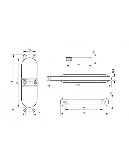 Ferme-porte automatique pour porte légère - noir