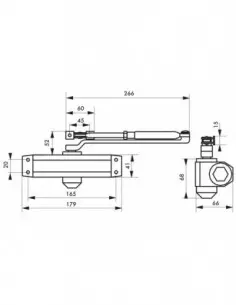 Ferme-porte hydraulique réversible blanc force 3 2