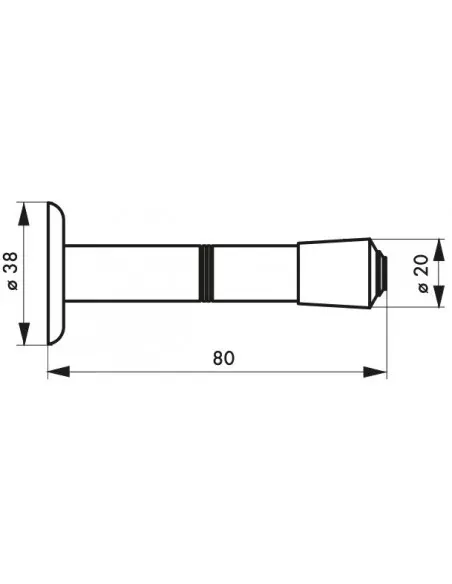 Butoir ballustre longeur 80 mm chromé