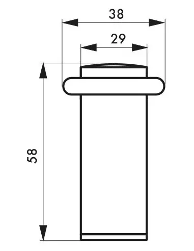Butoir de sol Ø 29 mm hauteur 58 mm Butoir de sol Ø 29 mm hauteur 58 mm