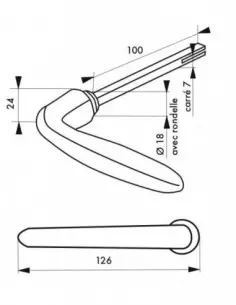 1/2 bequille deauville marron - 1 portée carré 7 x 100mm 2