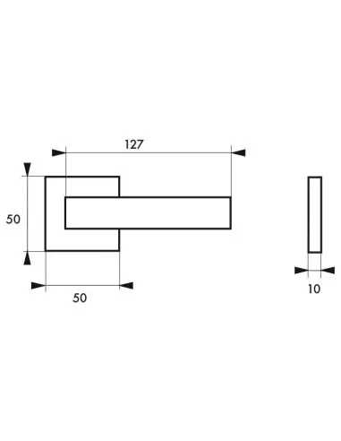 Paire de béquilles Fifty pour porte, carré 7mm, chromé poli - THIRARD Paire de béquilles Fifty pour porte, carré 7mm, chromé poli - THIRARD