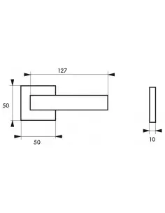 Paire de béquilles Fifty pour porte, carré 7mm, nickelé satiné - THIRARD 2