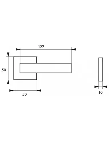 Paire de béquilles Fifty pour porte, carré 7mm, nickelé satiné - THIRARD Paire de béquilles Fifty pour porte, carré 7mm, nickelé satiné - THIRARD
